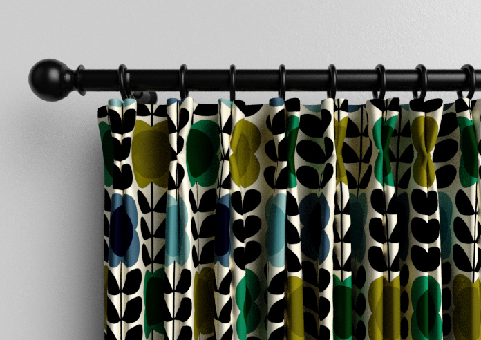 Orla Kiely Spot Flower Stem, Blue & Green - Made to Measure Curtains - Image 10